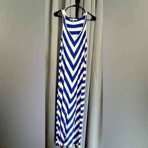 Blue and white dress